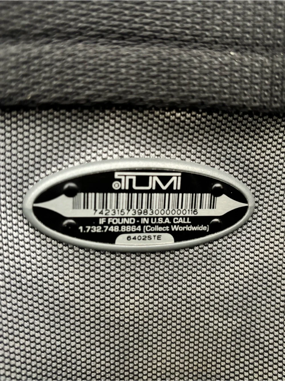 Tumi Black Nylon Laptop Briefcase with Silver Accents
